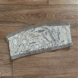 Tart intimates Silver Sequined Bandeau Large